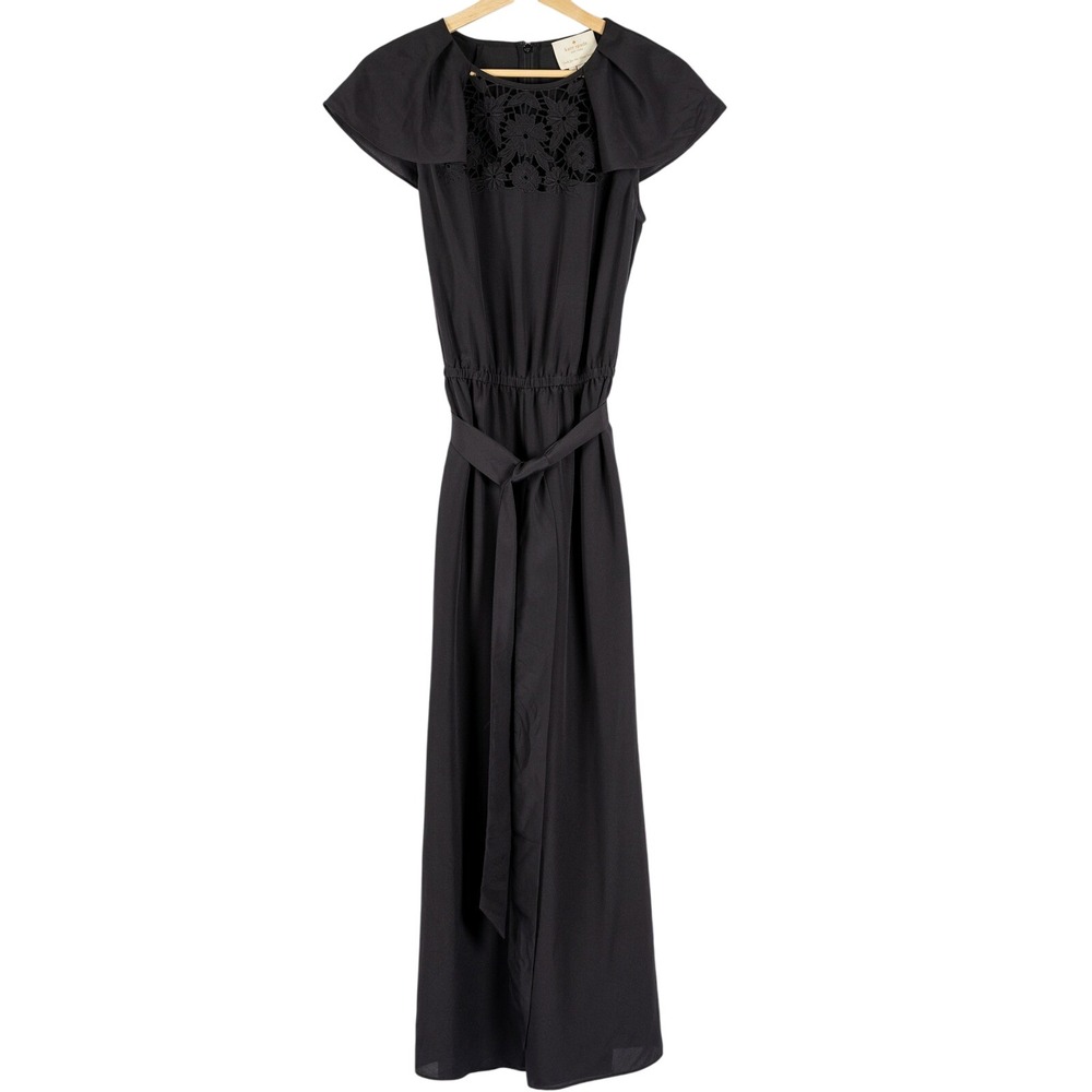 Kate Spade Jumpsuit New York Black Small Wide Leg Career Cocktail‎ Whimsigoth